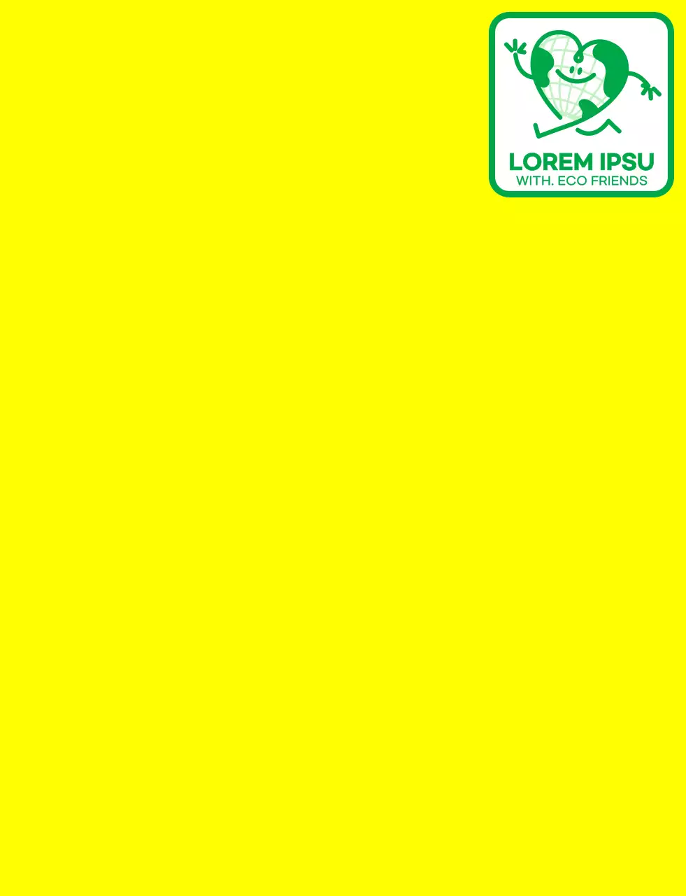 Konsep logo lambang dengan karakter bumi yang lucu berwarna kuning dan hijau untuk organisasi kampanye lingkungan global.