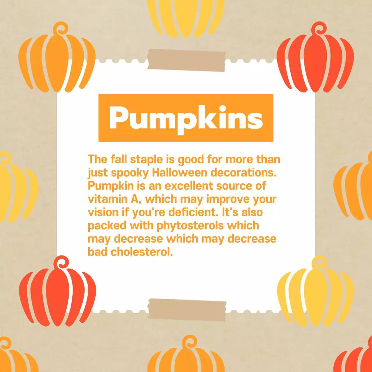 Orange Retro Fall Fruits Guide Social Media Post