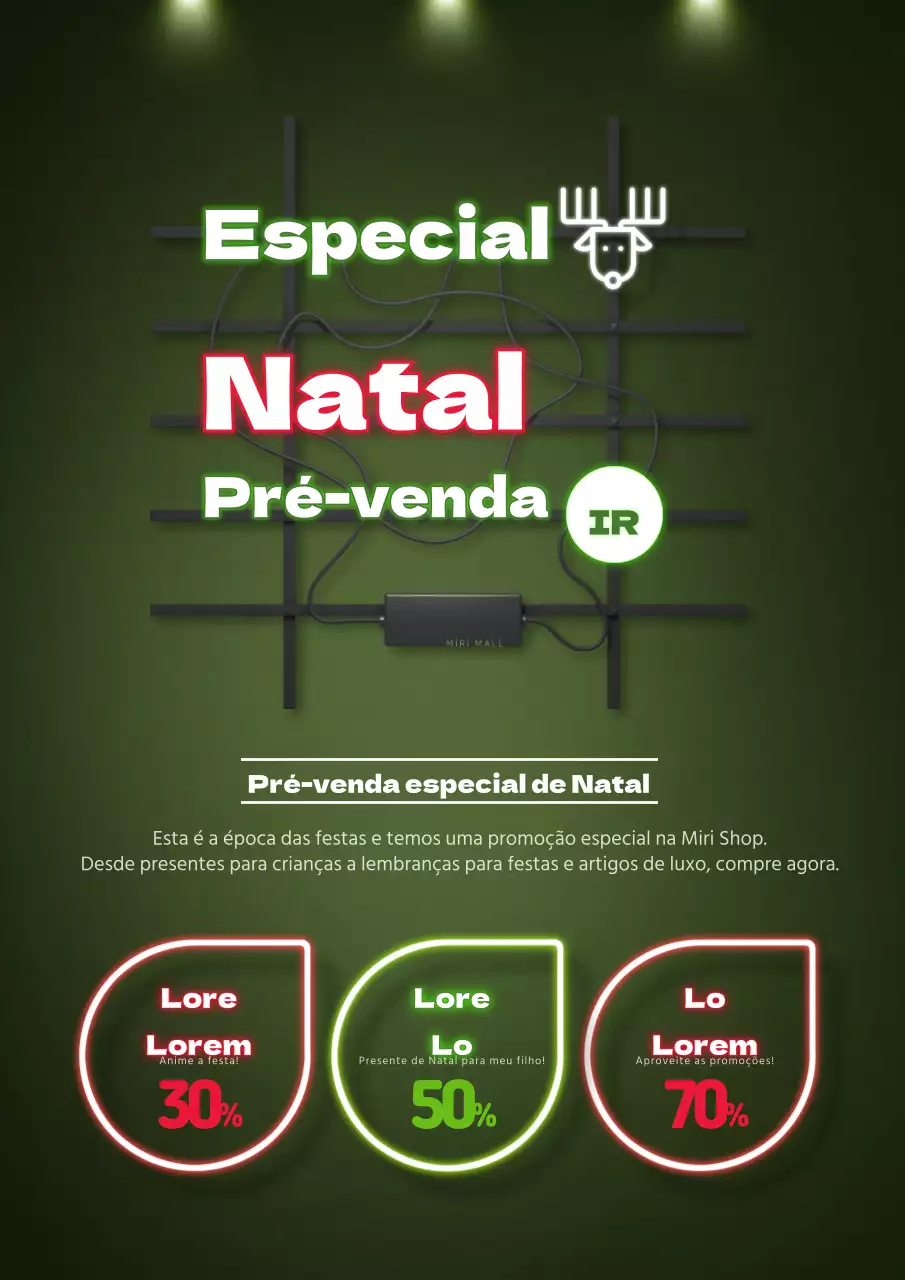 Promova o seu evento de Natal com um conceito de letreiro em néon verde
