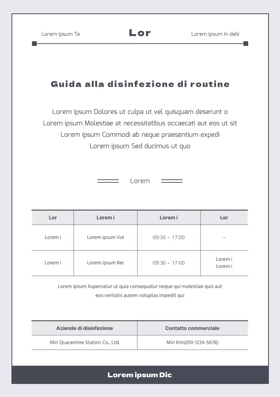 Un semplice avviso di disinfezione di routine, di colore grigio