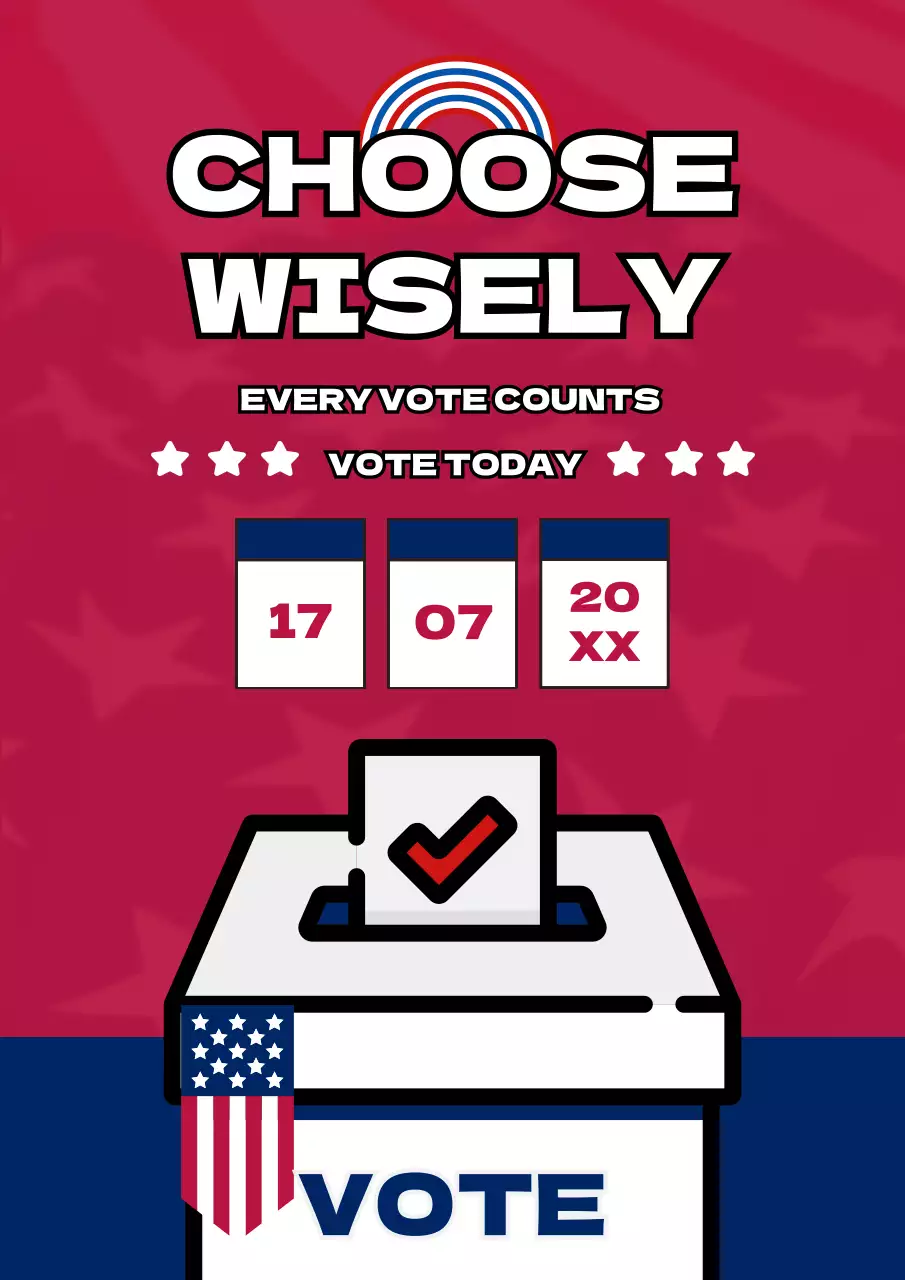 Red Modern Election Announcement Poster