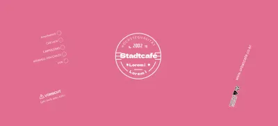 Weiß Rosa Neat Symbols Cafe