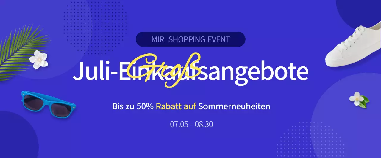 Bewerben Sie Ihr Sommer-Shopping-Event mit einem einfachen blauen Konzept