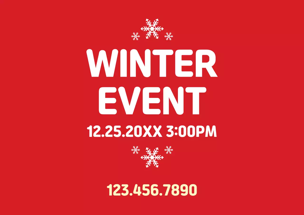 Red Simple Winter Event Announcement Poster