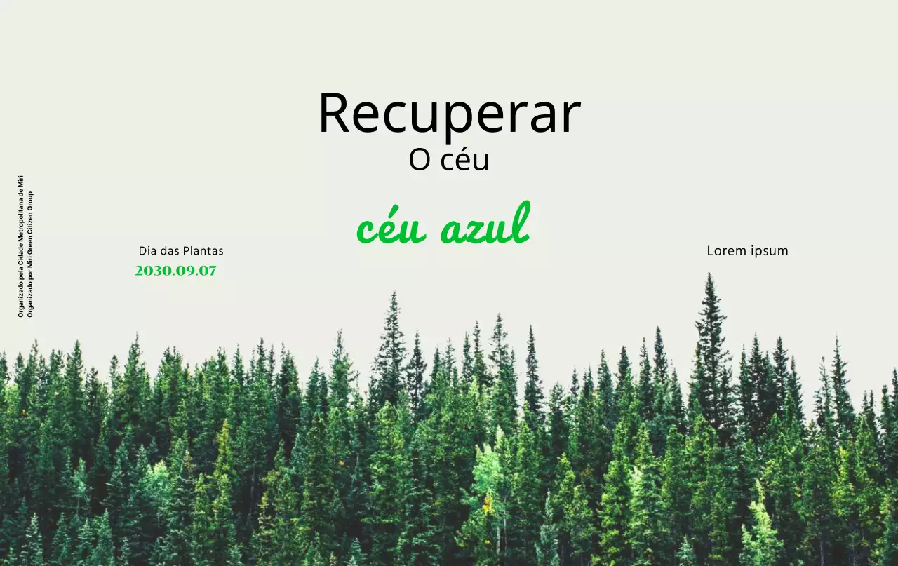 Uma celebração simples do Dia da Árvore em bege e verde