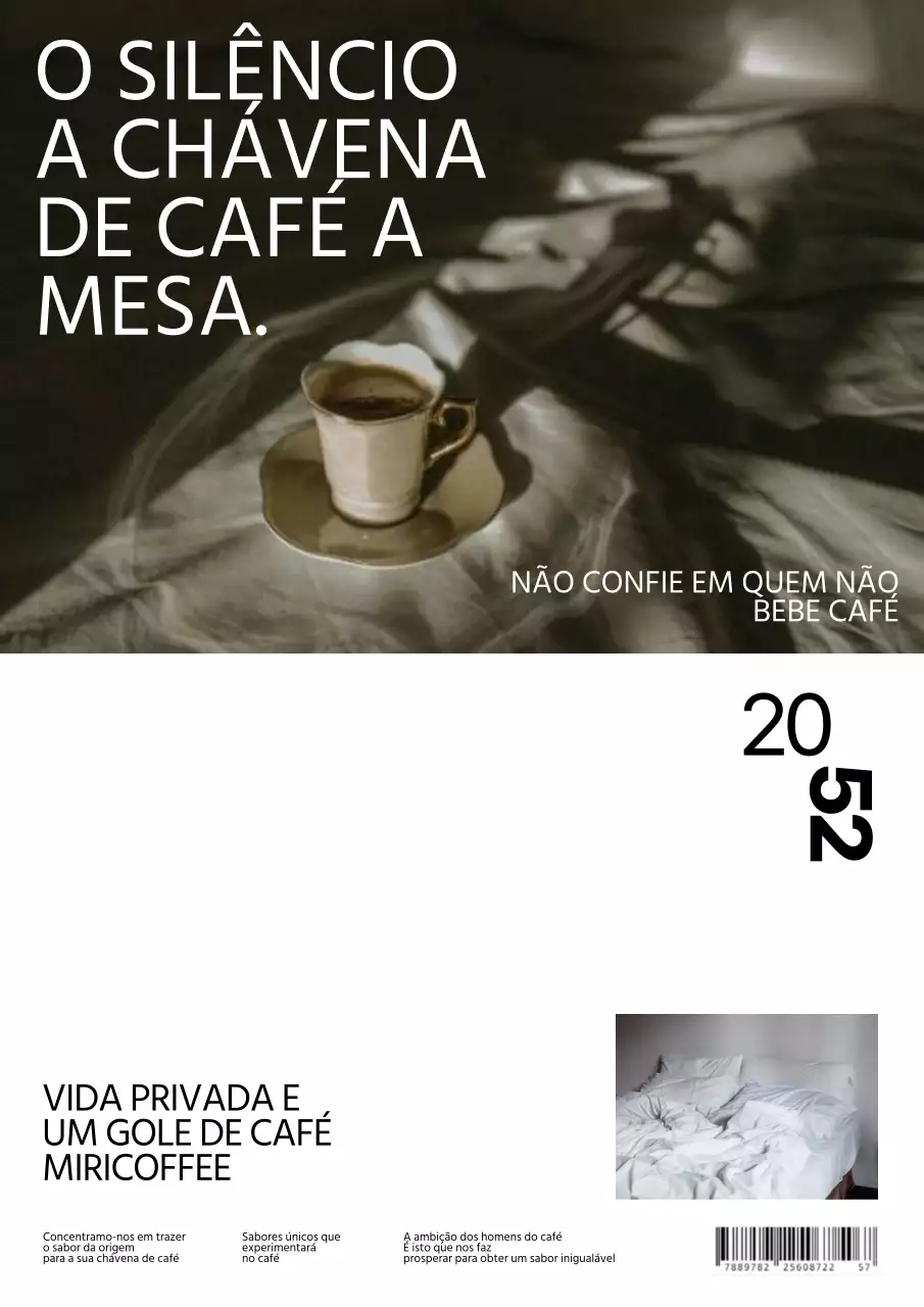 Cartaz de fachada de café branco e preto