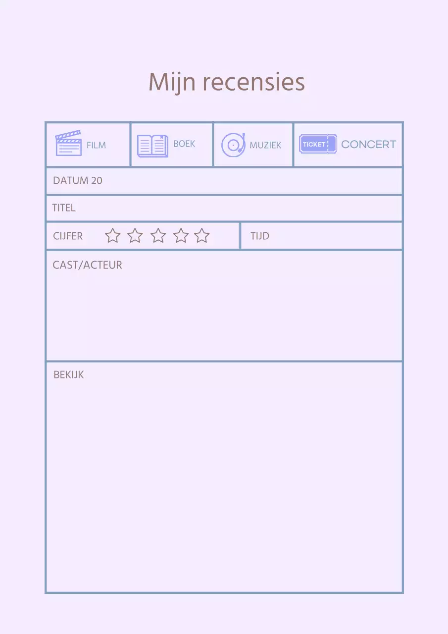 Poster met eenvoudig sentimentontwerp in paars