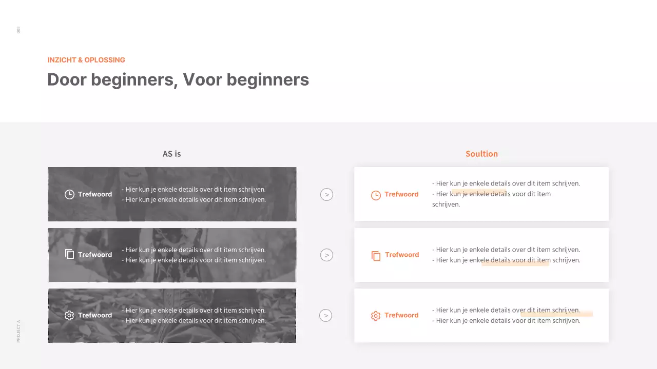 Een strakke conceptportfolio in wit en oranje