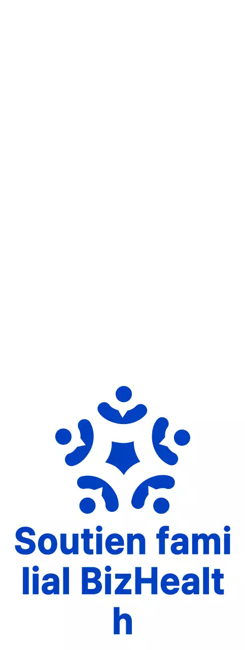 Logo bleu et noir à symbole épuré pour informer et promouvoir les informations du centre de soutien aux familles