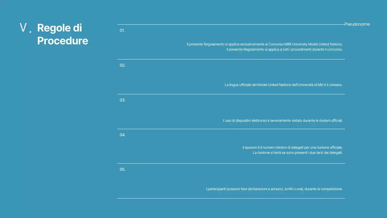 Finta presentazione di conferenza ONU semplice, blu e blu navy