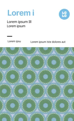 Blauw patroon traditioneel voedsel hanwa label