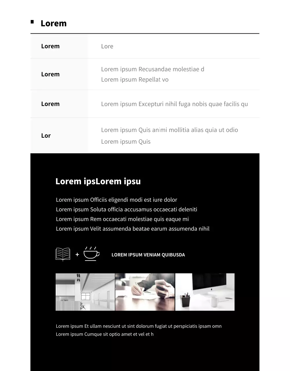 Einfacher schwarz-weißer Entwurf für eine Stellenausschreibung im Studiencafé