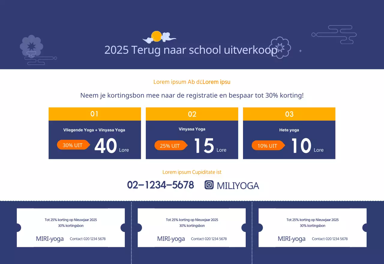 Oranje kalenders om weg te geven als je je yogastudio promoot
