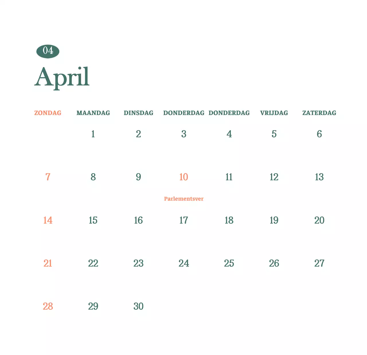 Cafékalender met aanbevelingen voor drankjes van de maand