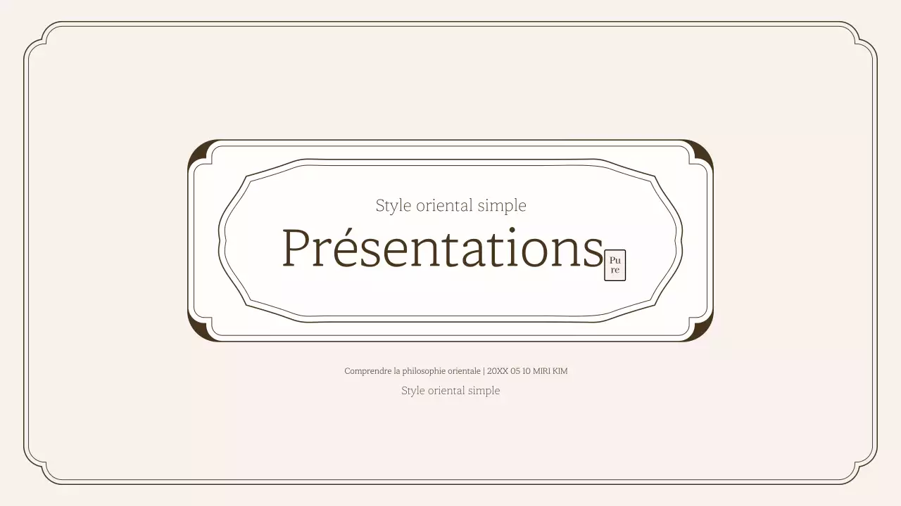 Kit de présentation simple de style oriental