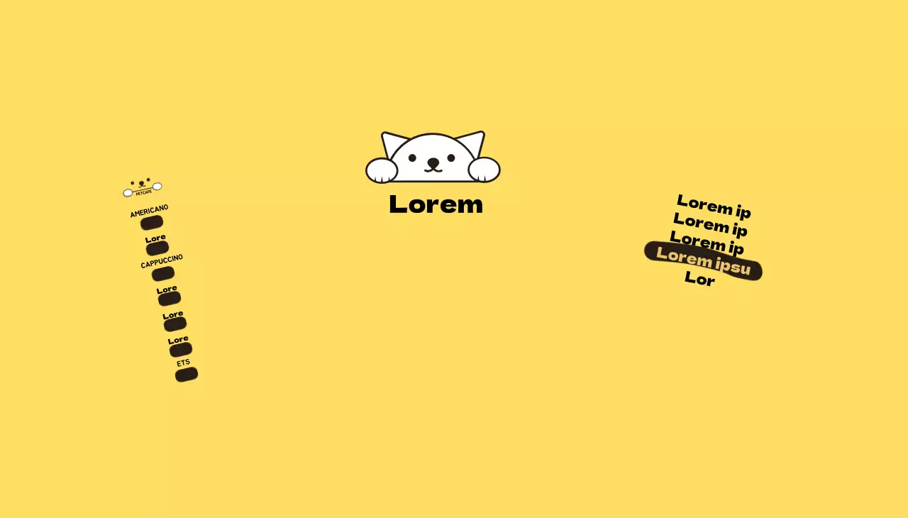 Gatto giallo illustrazione Pet Cafe