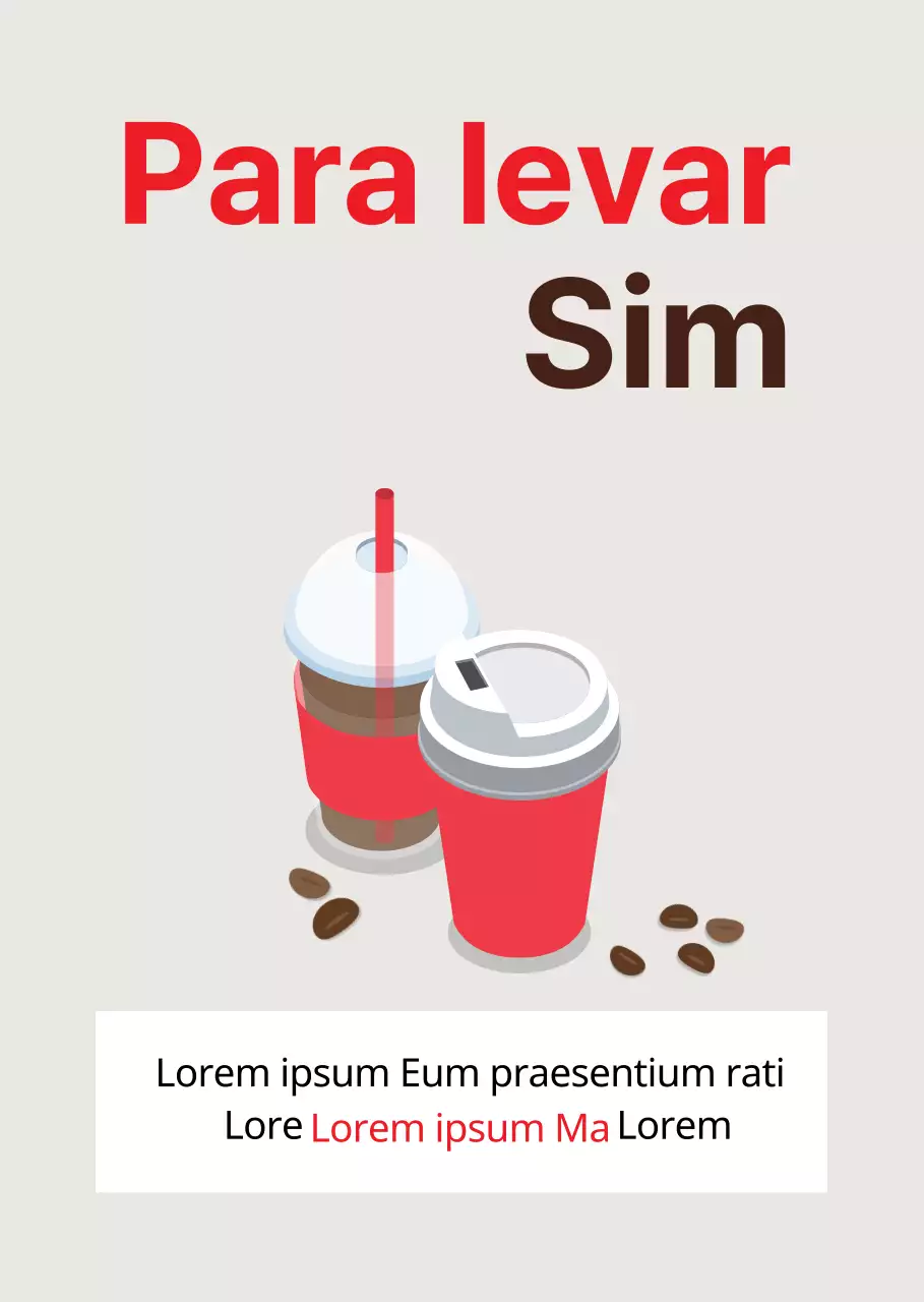 Ilustração vermelha cinzenta coronavírus café takeaway