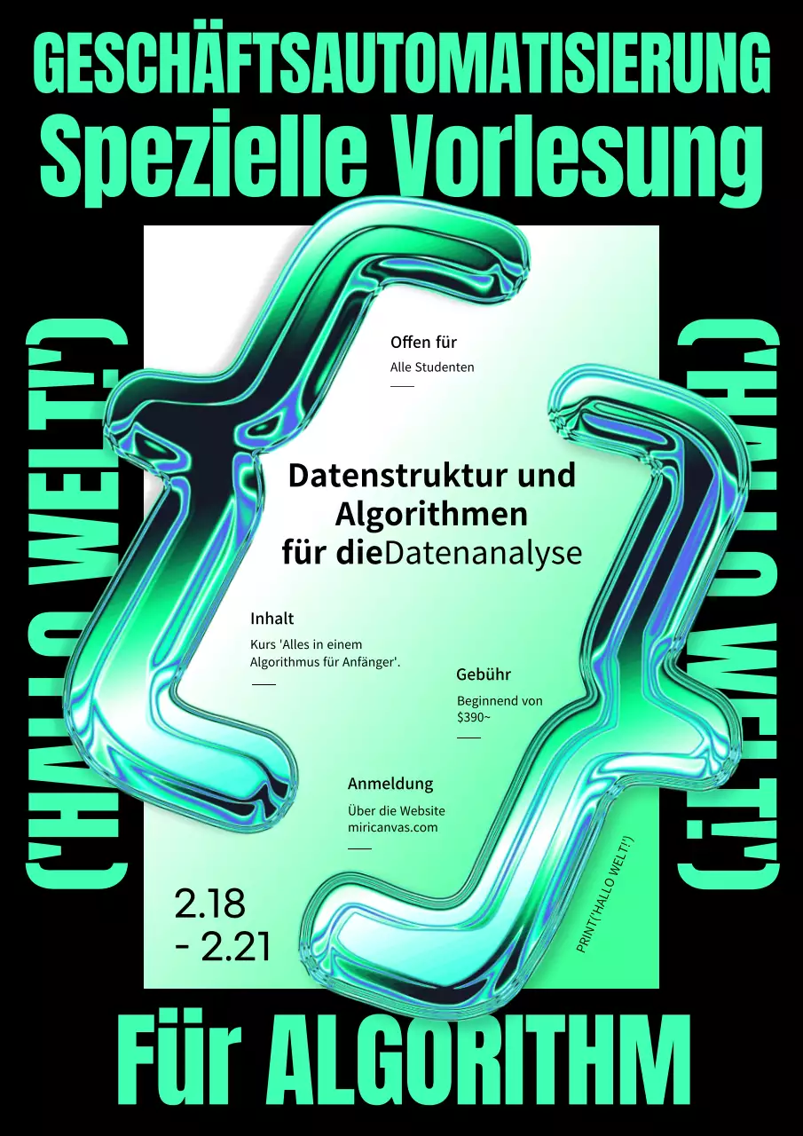 Hellgrüner dreidimensionaler Algorithmus Spezial