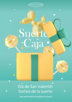 Turquesa Amarillo Lindo Día Blanco Caja de regalo Evento