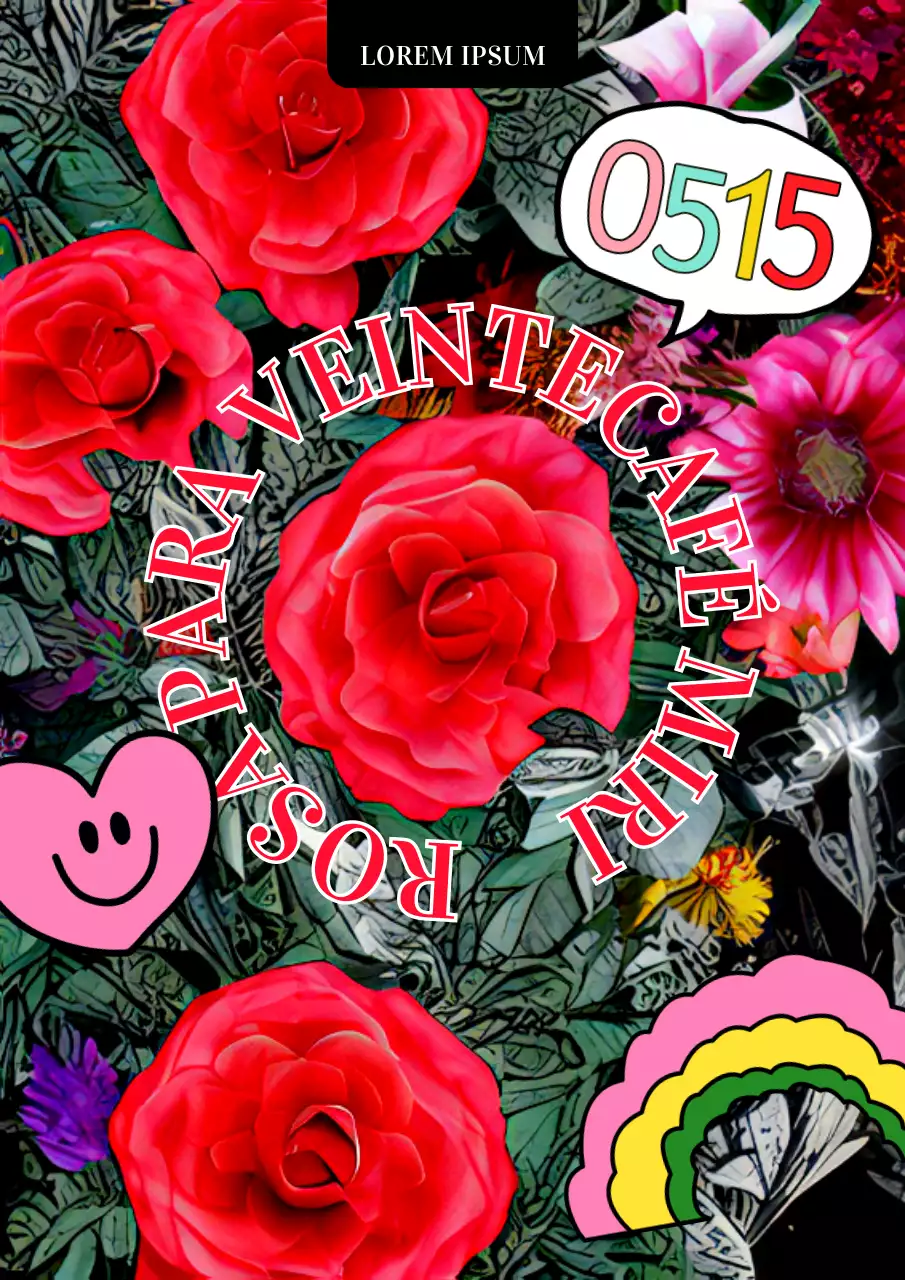 Cartel promocional para un acto de mayoría de edad con rosas