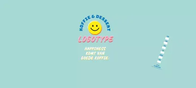 Blauw Schattig Illustratie Cafe