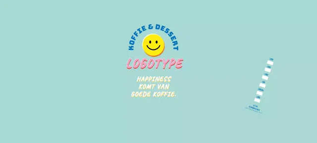 Blauw Schattig Illustratie Cafe