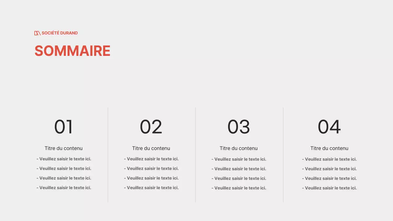 Un projet d'entreprise moderne en rouge et noir