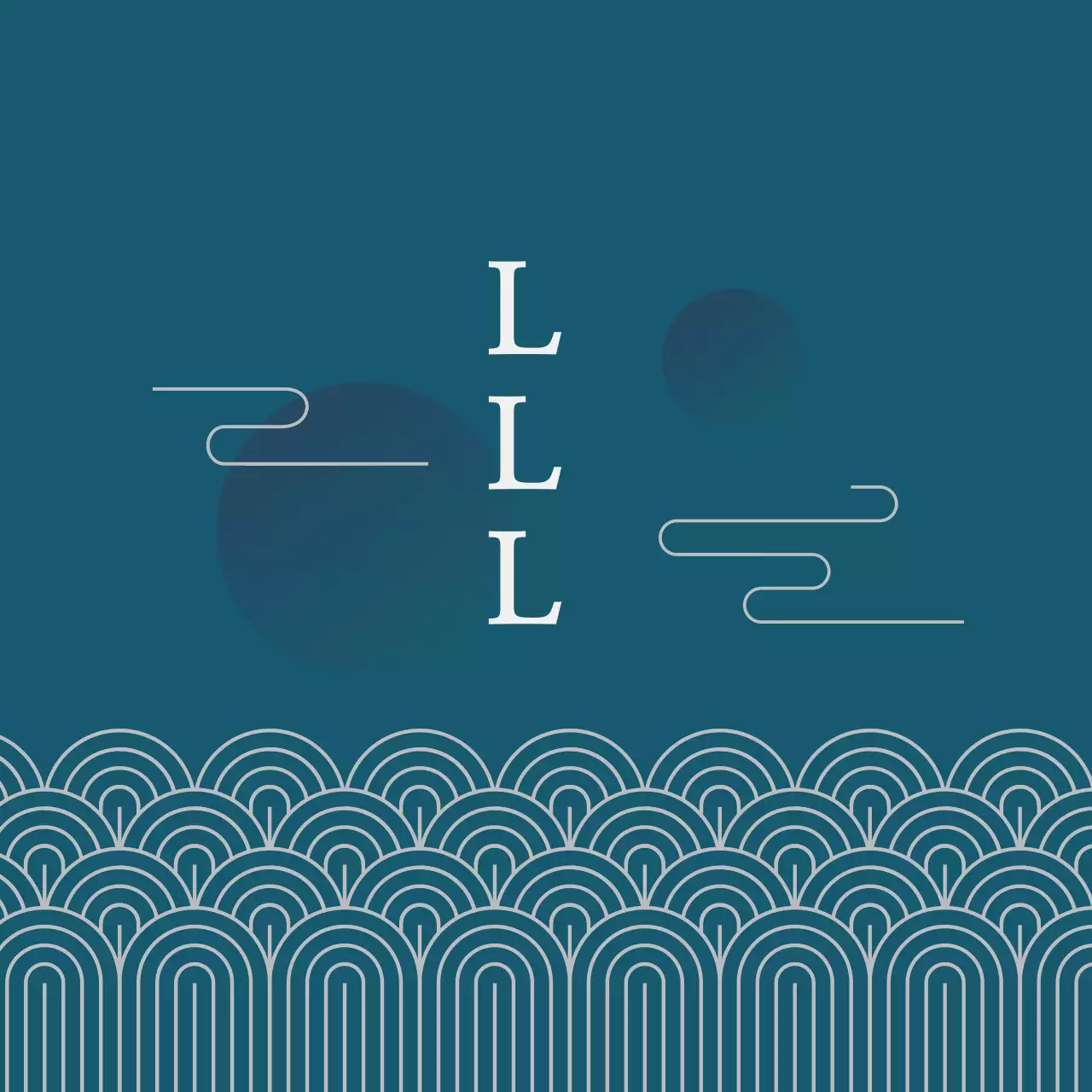 Nhãn thực phẩm sức khỏe truyền thống phương Đông minh họa màu xanh