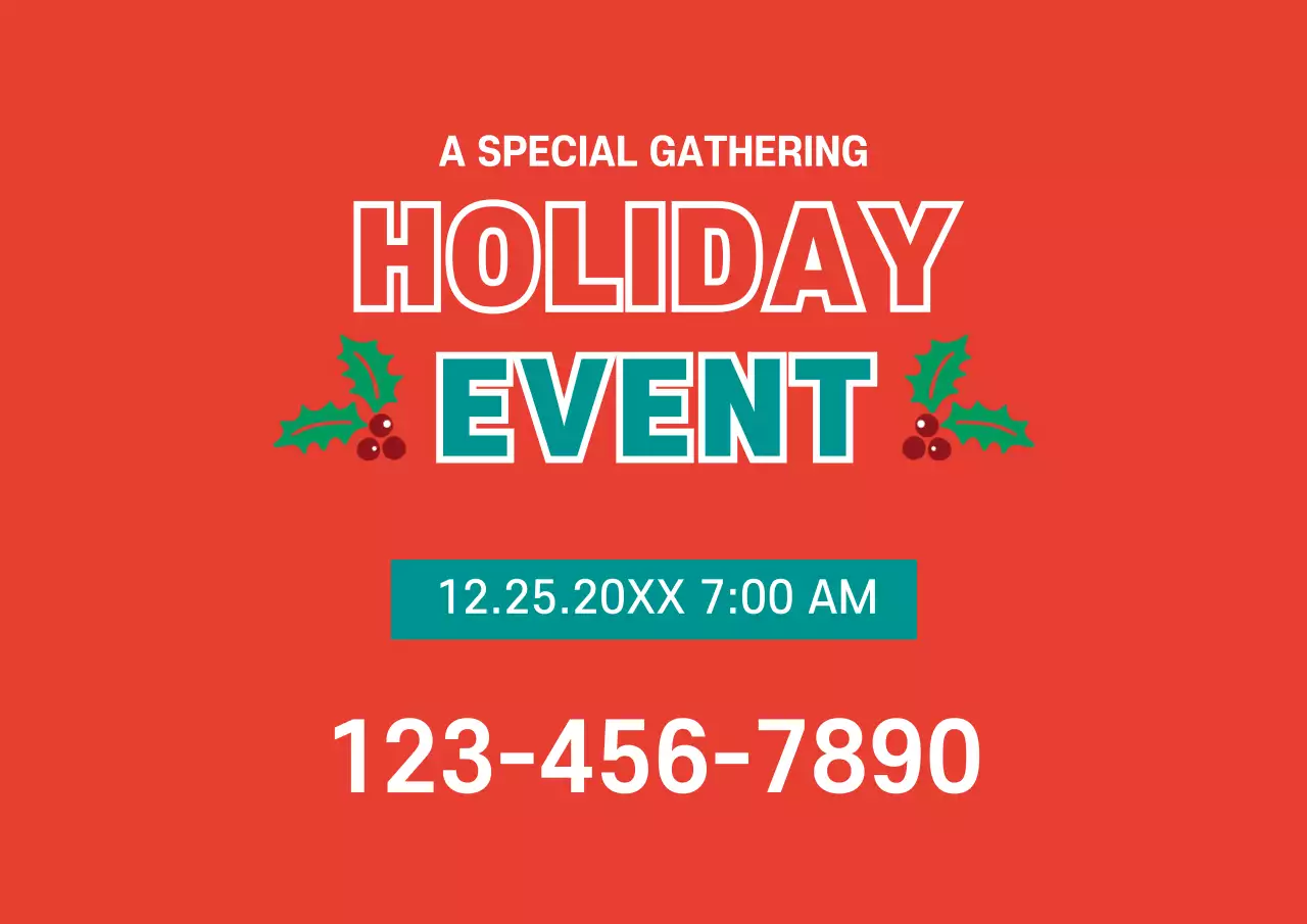 Red Modern Holiday Invitation Poster