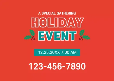 Red Modern Holiday Invitation Poster