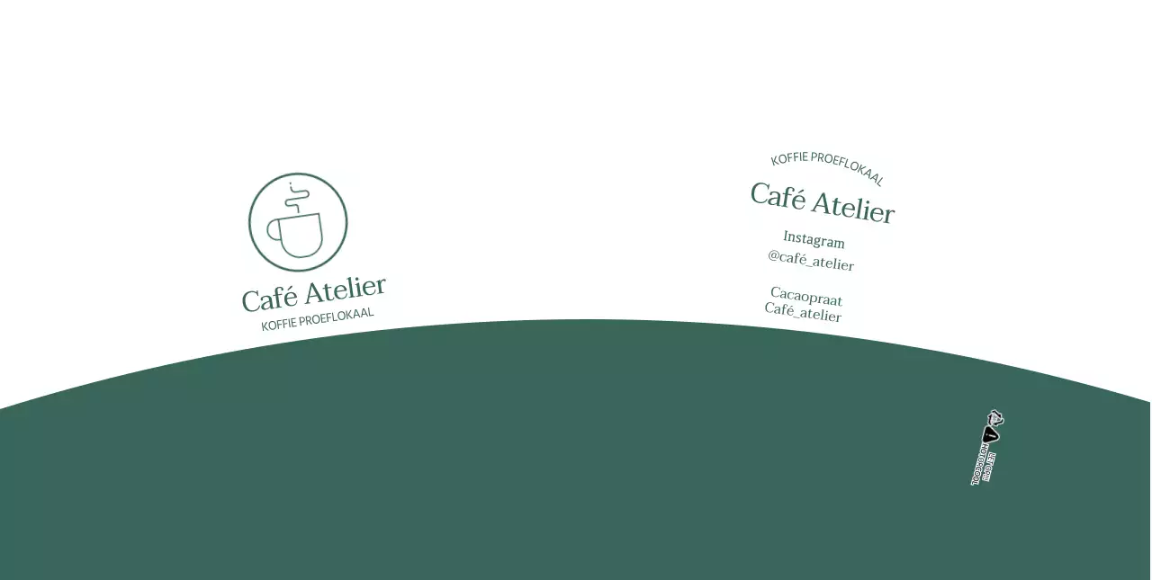 Wit groen eenvoudige lijn illustratie cafe