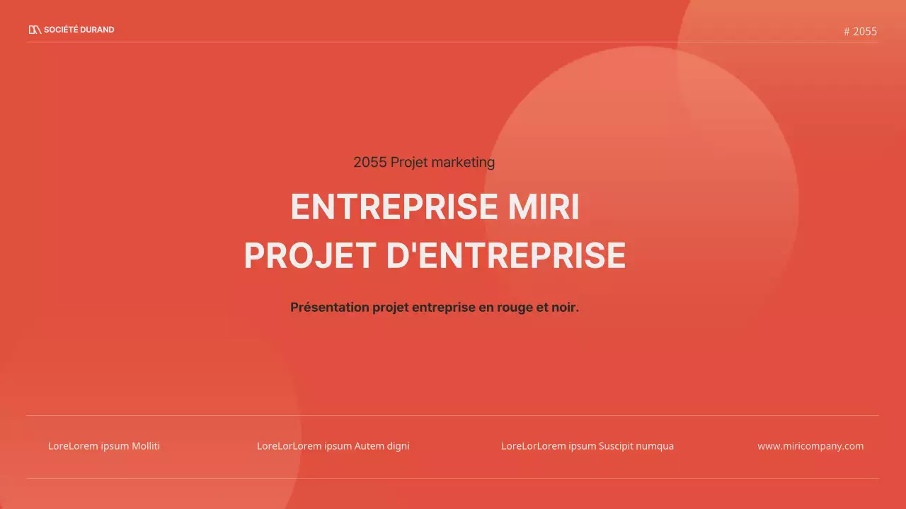 Un projet d'entreprise moderne en rouge et noir