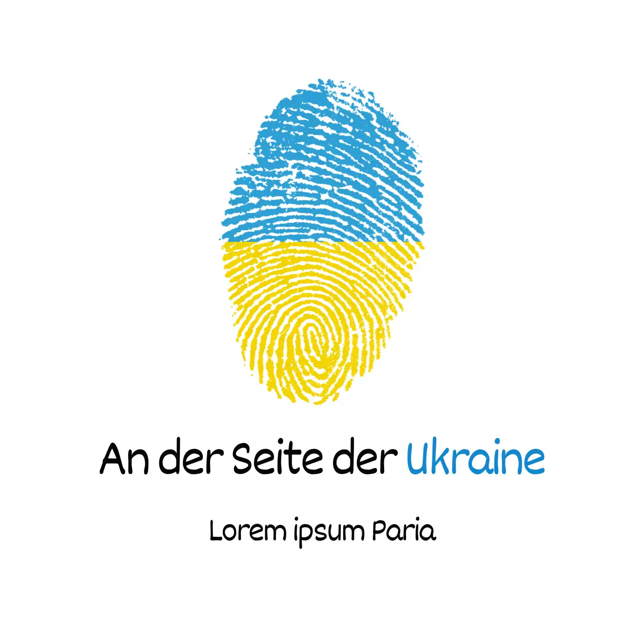 Blaue und gelbe Antikriegs- und Friedensbotschaften in der Ukraine