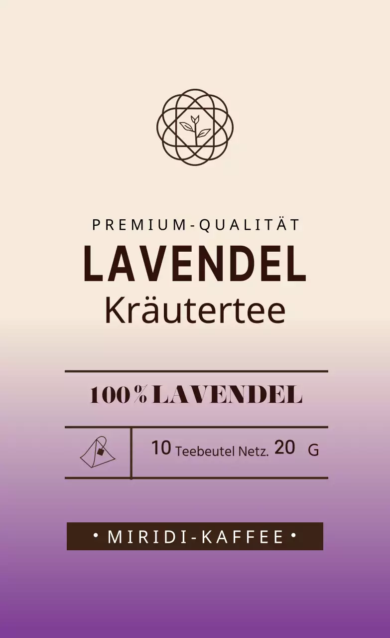 Lila Illustrierte Cafe Lavendel Tee Etikett
