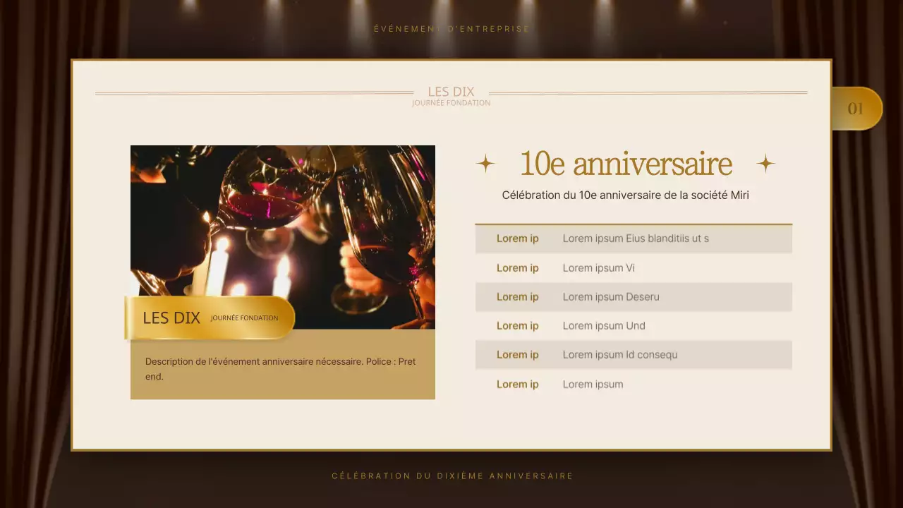 Plan de célébration de l'anniversaire de Brown