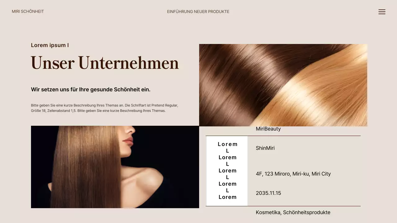 Neue Naturhaarprodukte in Grün und Beige