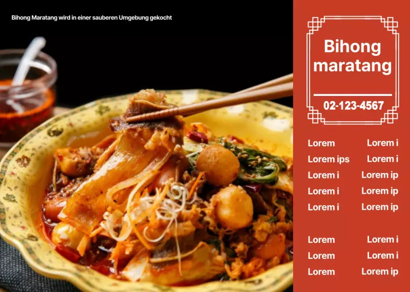 Einfache Food-Fotografie Menütafel-Folien für das Gaststättengewerbe