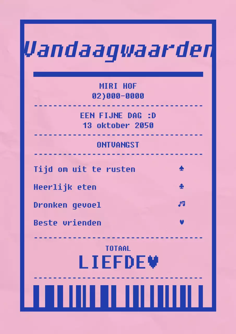 Interieur van het roze en blauwe ontvangstconcept café Hope