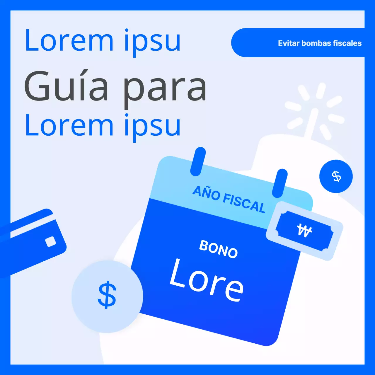 Una sencilla guía fiscal de fin de año con iconos azules y blancos