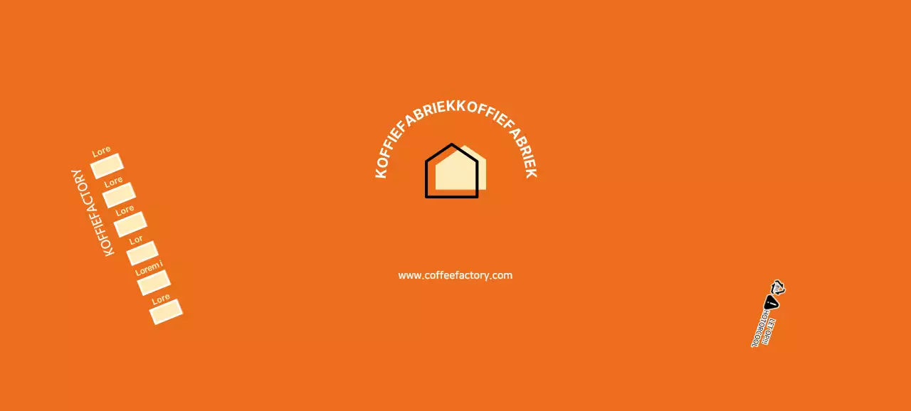 Oranje moderne café papieren bekers