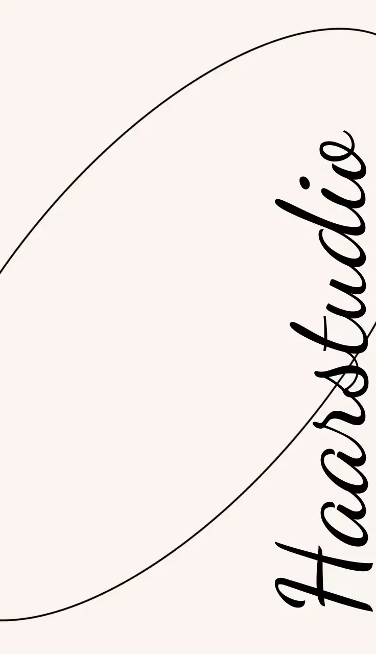 Kapsalonontwerp met gebogen lijnen in zwart en lichtbeige