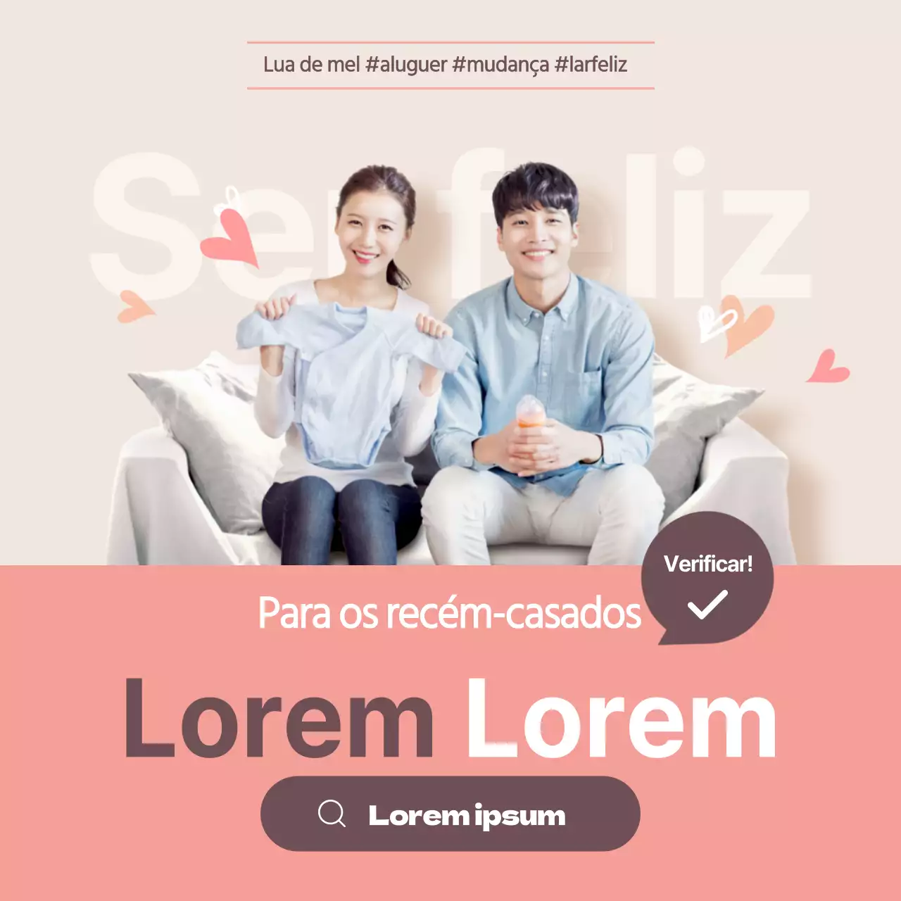 Imagem do aluguer de uma casa inteira de um recém-casado cor-de-rosa