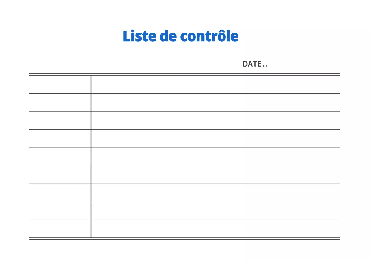 Liste de contrôle