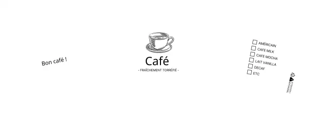 Blanc Illustration simple Café