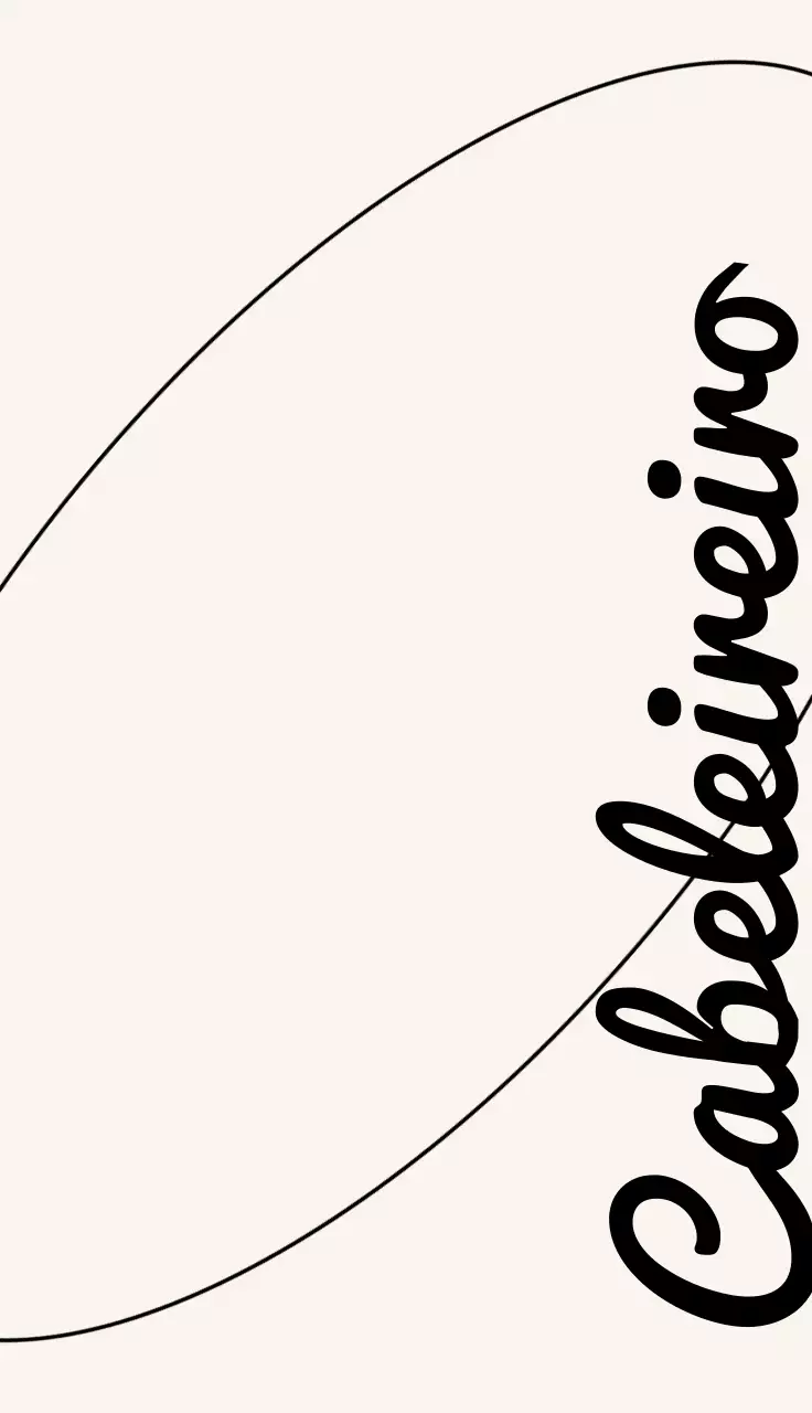 Design de salão de cabeleireiro com linhas curvas em preto e bege claro