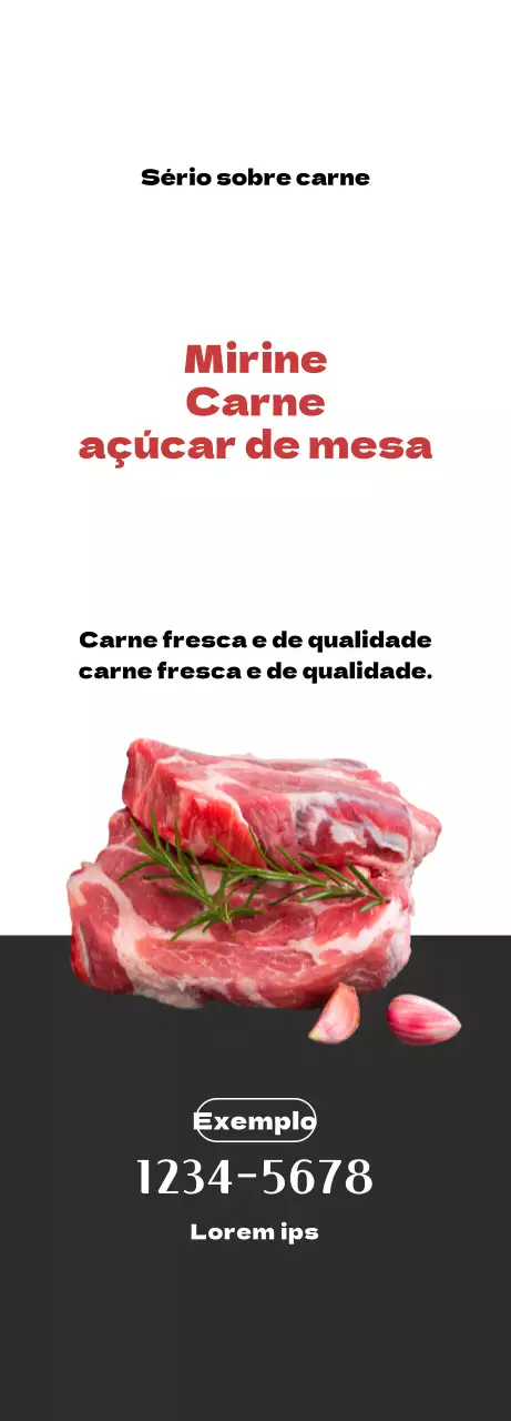 Promova o seu talho com um visual limpo, branco e cinzento