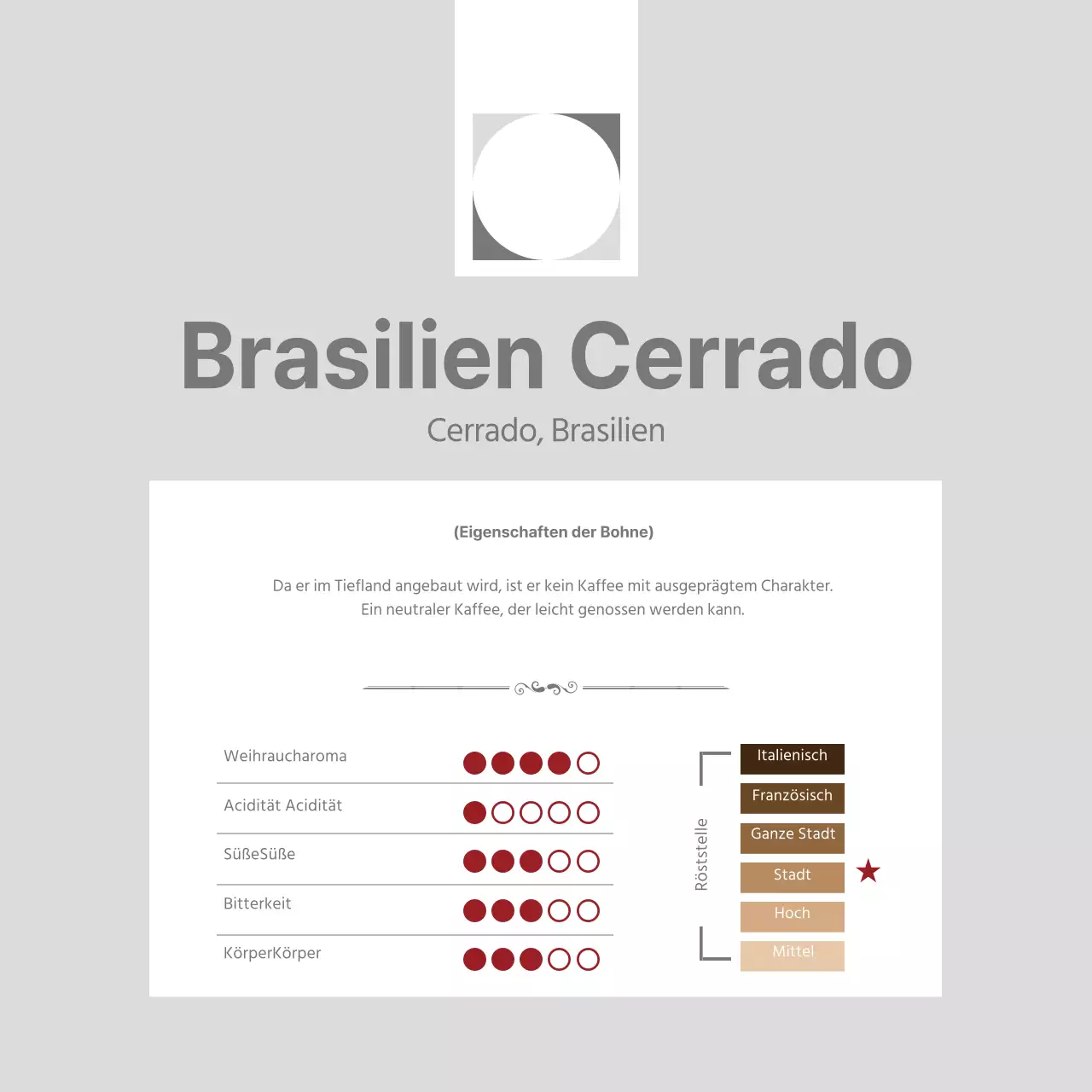 Einfache konzeptionelle Bohne Postkarte in gelb und braun