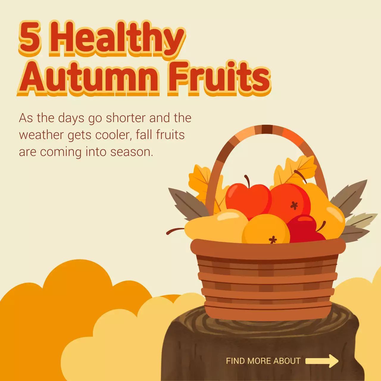 Orange Retro Autumn Guide Social Media Post