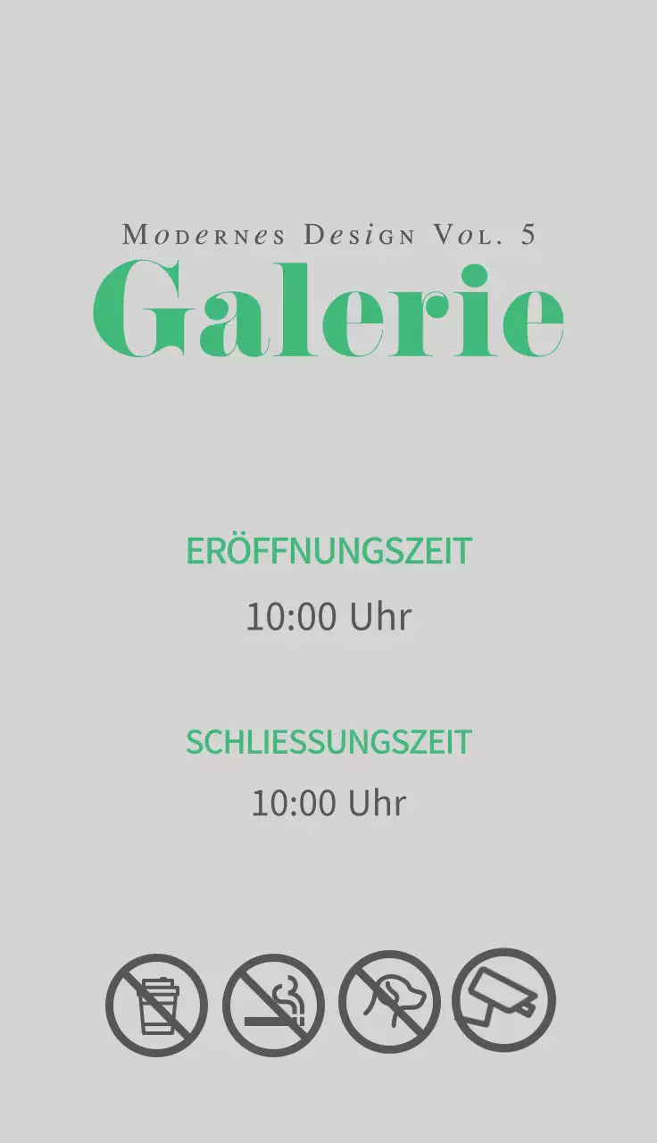 Green's ModernEinfache Galerie-Beschilderung