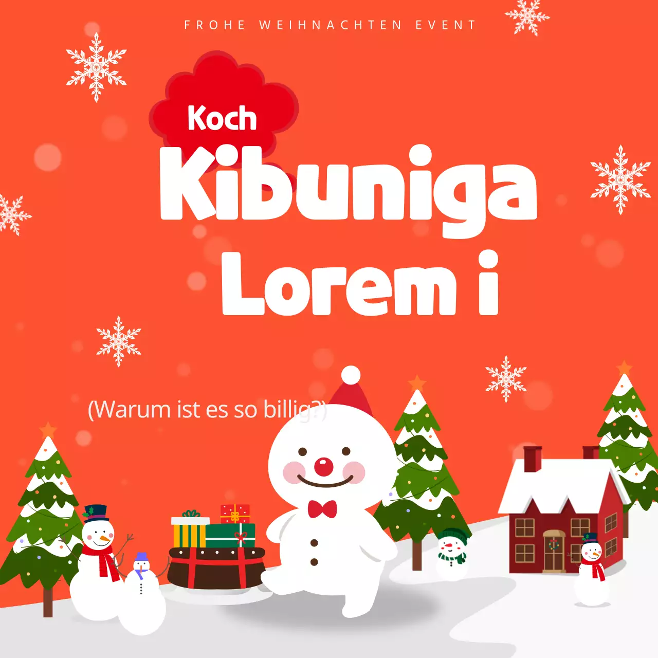 Seite mit Weihnachtsveranstaltungen in Orange